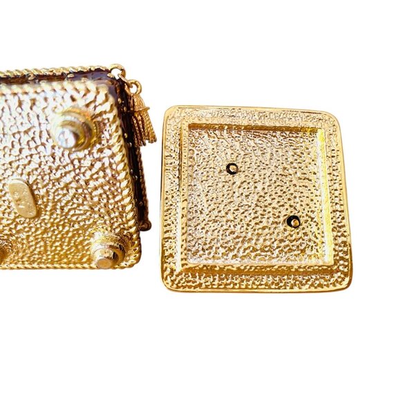 King Queen Crown Enamel Trinket Boxes Set of 2 Ring Jewelry Holder Wedding - Picture 6 of 12